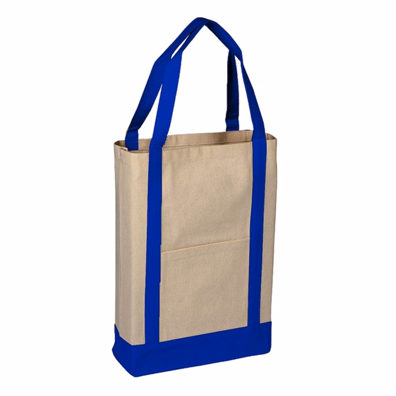 Heavy Duty 18 oz Cotton Canvas Tote Bag - 17"W x 13"H x 5"D