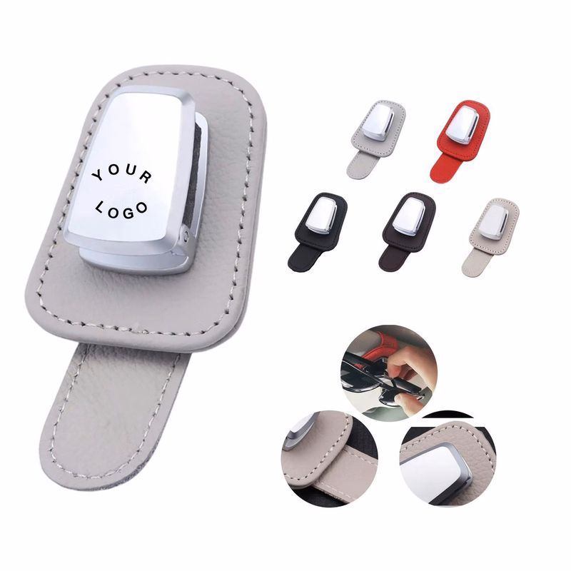 Compact Leather Glasses Mount for Car Visor