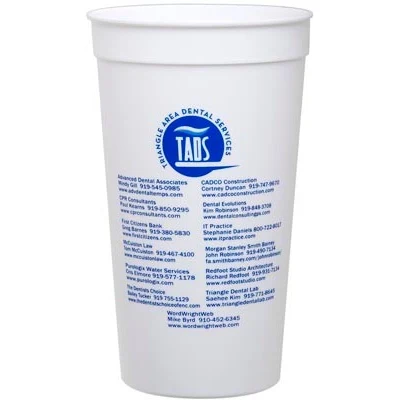 32 oz. Smooth White Stadium Cup 1
