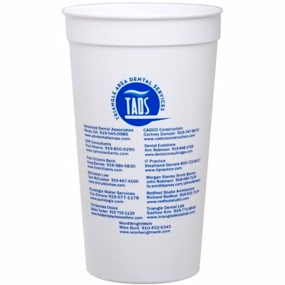 32 oz. Smooth White Stadium Cup