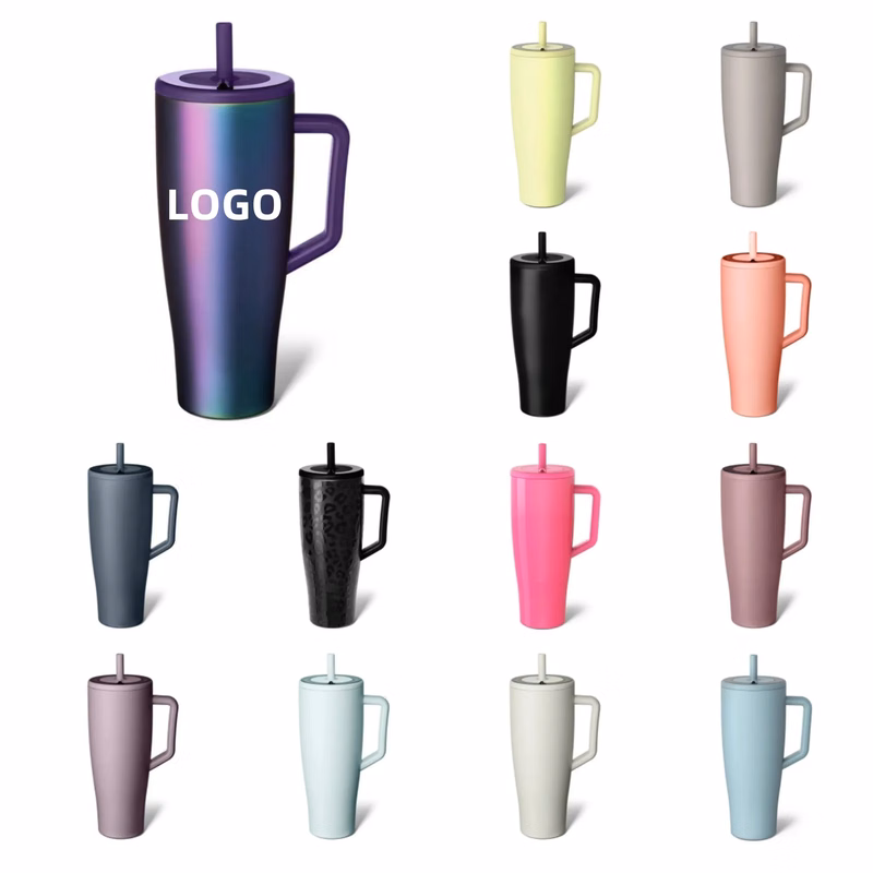 40oz Stainless Steel Straw Tumbler With Handle