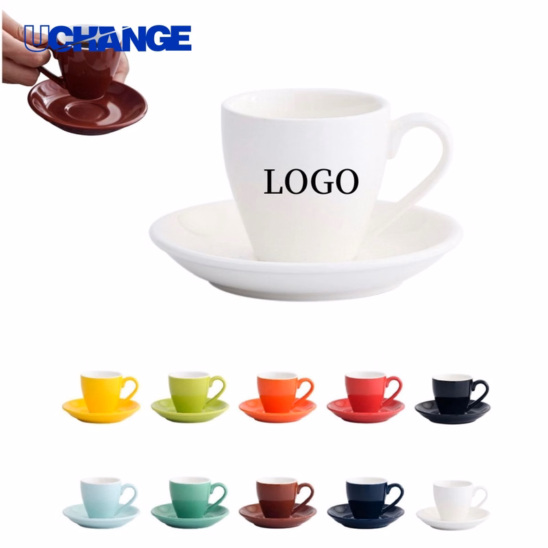 Ceramic Espresso Cup and Saucer Set (2.7 Oz)