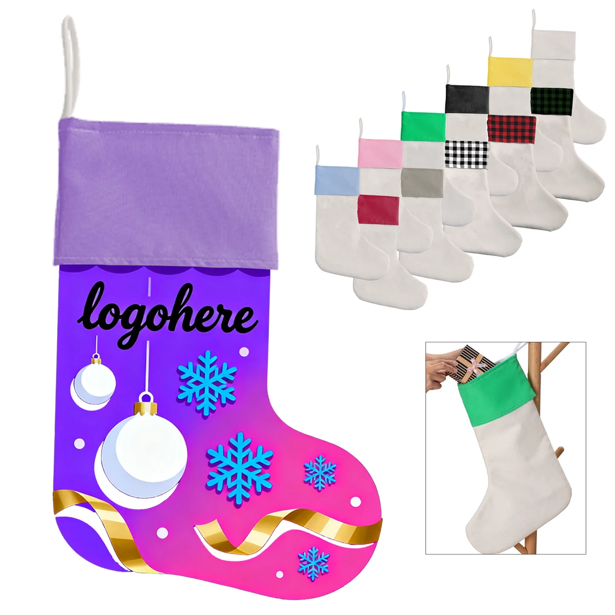 Personalized Santa Sock Bag 1