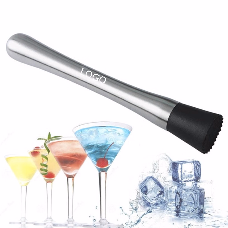 Muddler Stainless With Black Serrated End 20.5cm