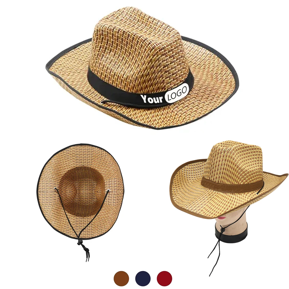 Outdoor Band Sun Protection Cowboy Straw Hat 1