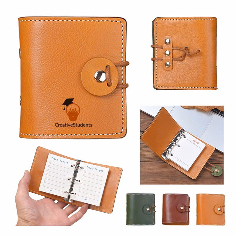A9 Pocket Genuine Leather 60 Pages Binder Planner Notebook
