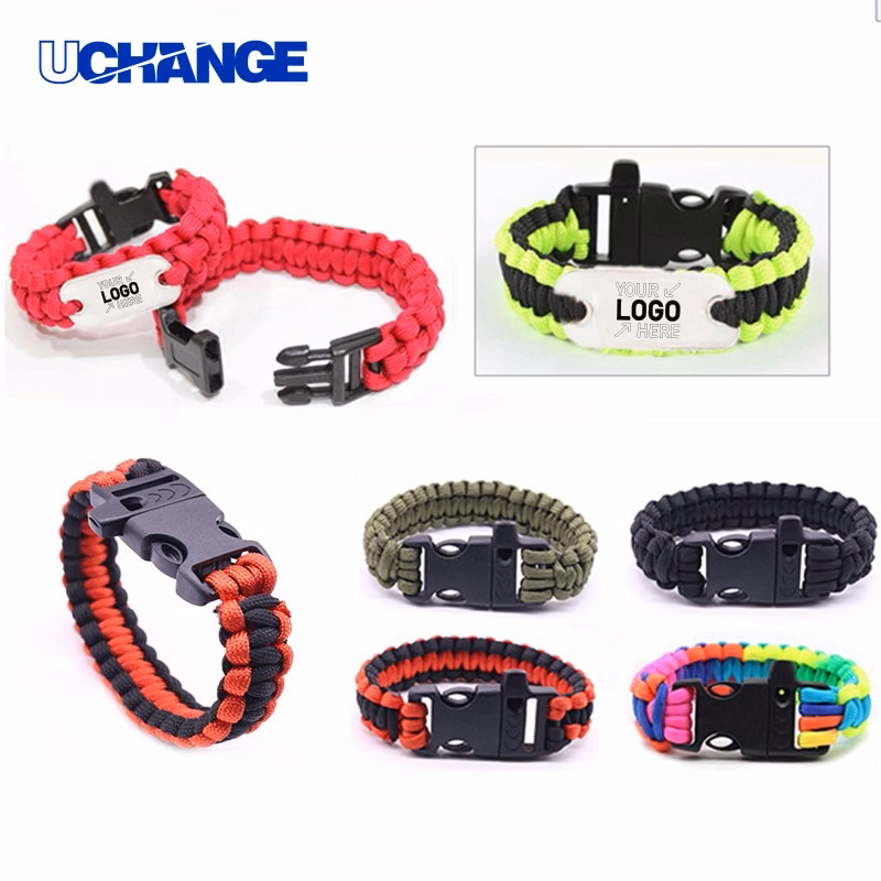 Paracord Bracelet with Dog Tag and Whistle