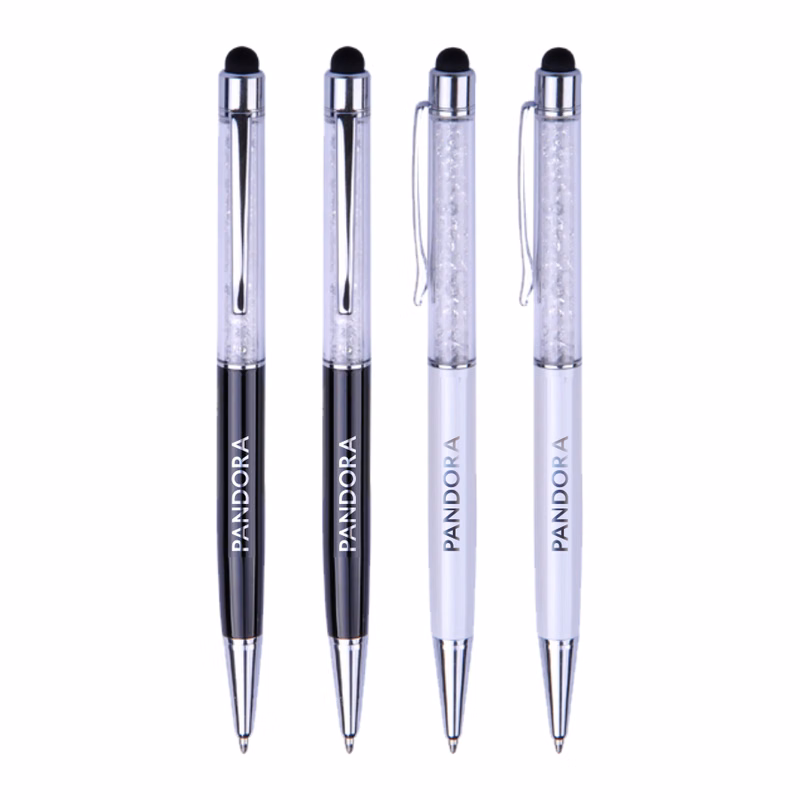 Union Printed - Gem Stone Metal Ballpoint Pen with Stylus & Cross Refill