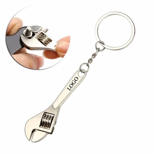 Custom Metal Mini Tool Wrench Keychain — Full-Color Durable Trade Show Giveaway