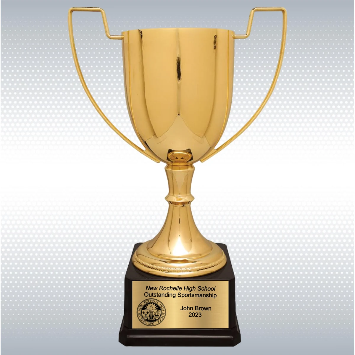 15 1/4" Completed Zinc Cup Trophy on Plastic Base 1
