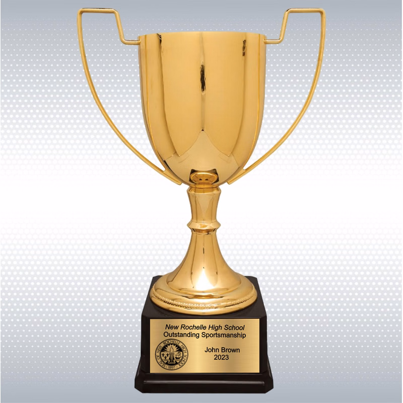 15 1/4" Completed Zinc Cup Trophy on Plastic Base