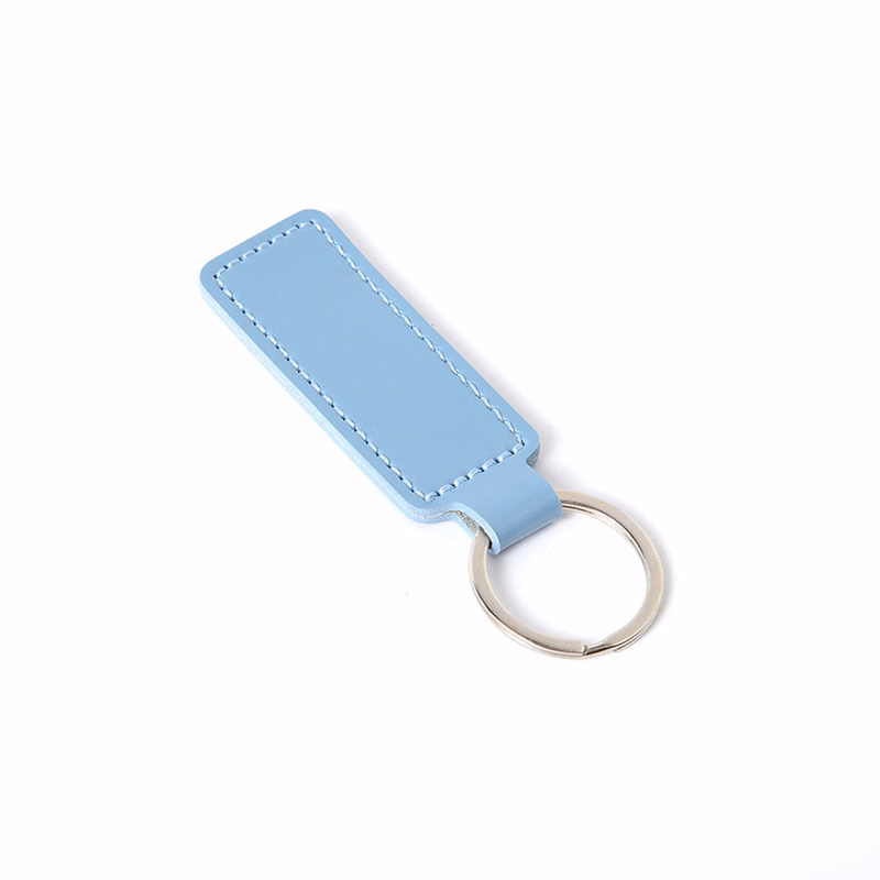 Rectangular PU leather key chain