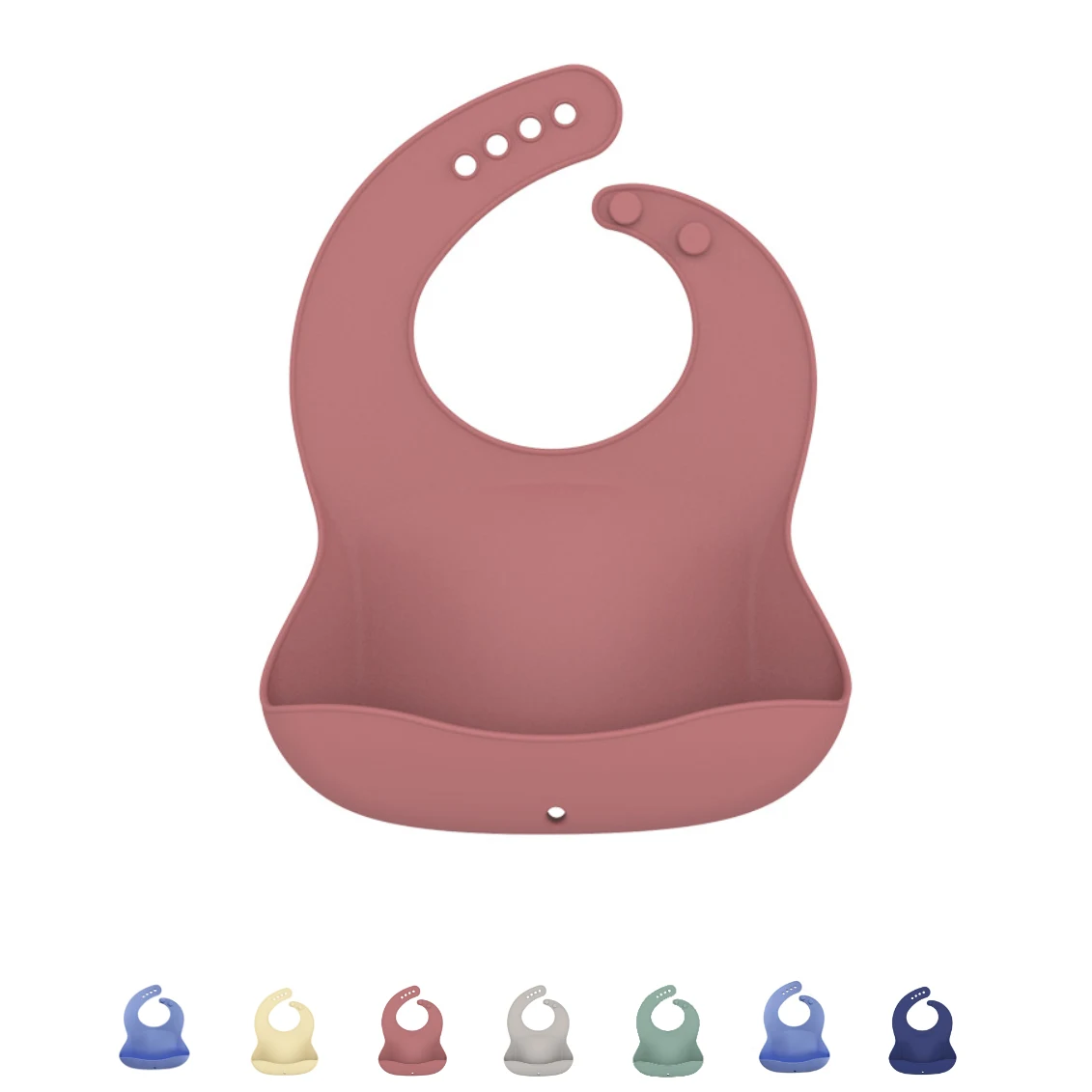 Baby Silicon Bibs with Food Catcher Pocket 1