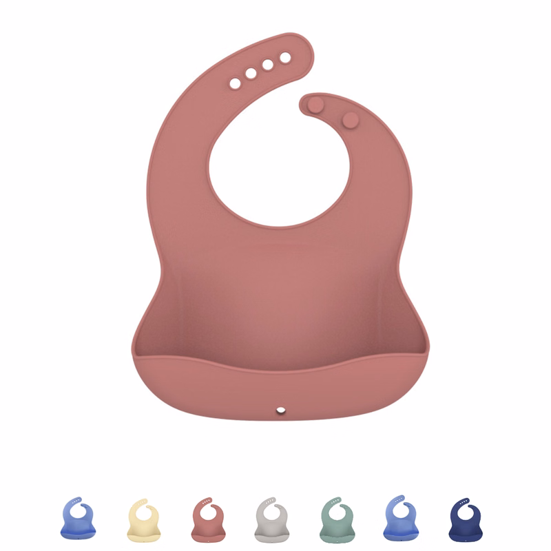 Baby Silicon Bibs with Food Catcher Pocket