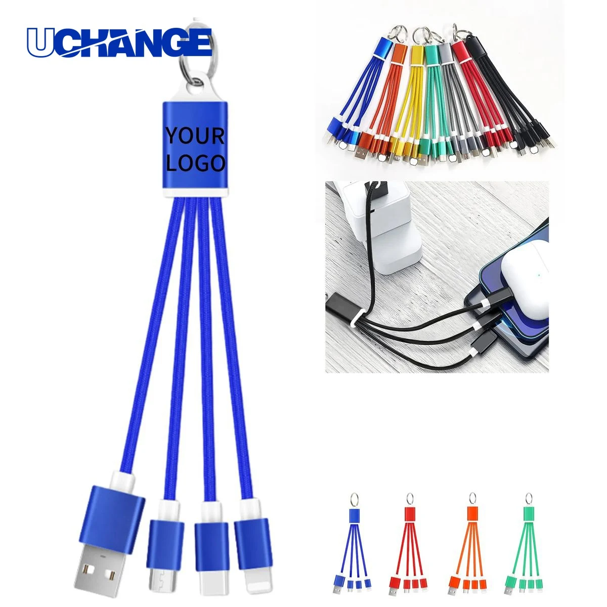 3-in-1 Charging Cable Keychain for Travel Use 1