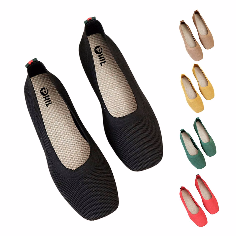 Women's breathable design knitted flats
