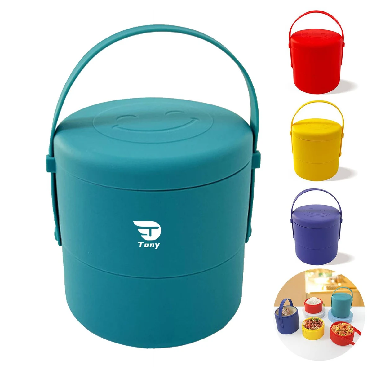 Silicone Double-Layer Insulated Lunch Box 1