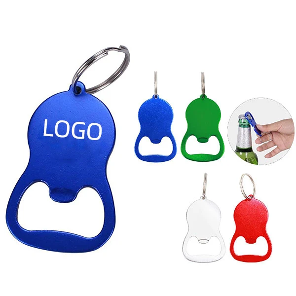 Gourd Shape Metal Bottle Opener W/ Keychain 1