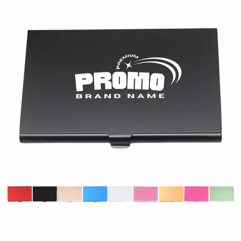 Unisex Buckle Pocket Metal Case Slim Business Card Holder