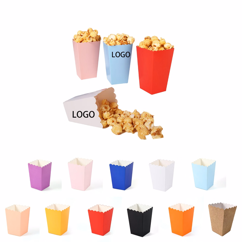 Foldable White Cardboard Popcorn Snack Box