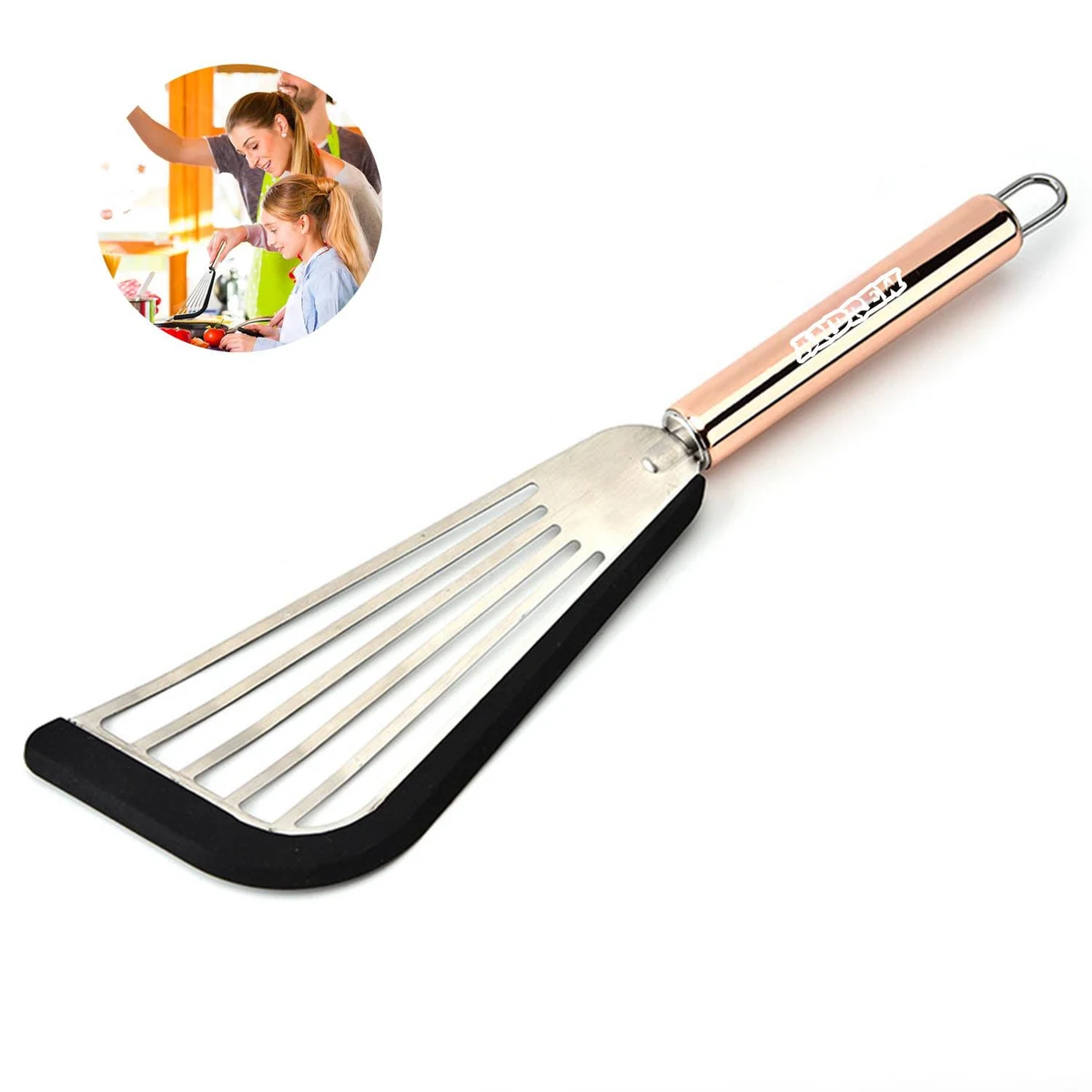 Silicone Stainless Steel Fish Spatula 1