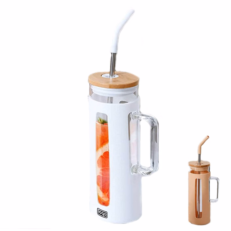 20oz BPA Free Glass Straw Tumbler w/ Handle