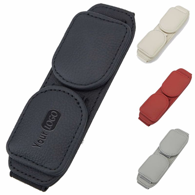 Genuine Leather Sun Visor Glasses Storage Bracket
