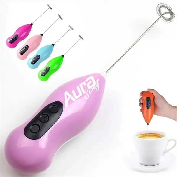 Custom Electric Handheld Milk Frother with Stainless Steel Whisk — Kitchen Promo 1