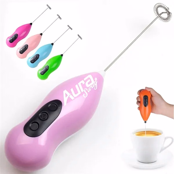 Custom Electric Handheld Milk Frother with Stainless Steel Whisk — Kitchen Promo