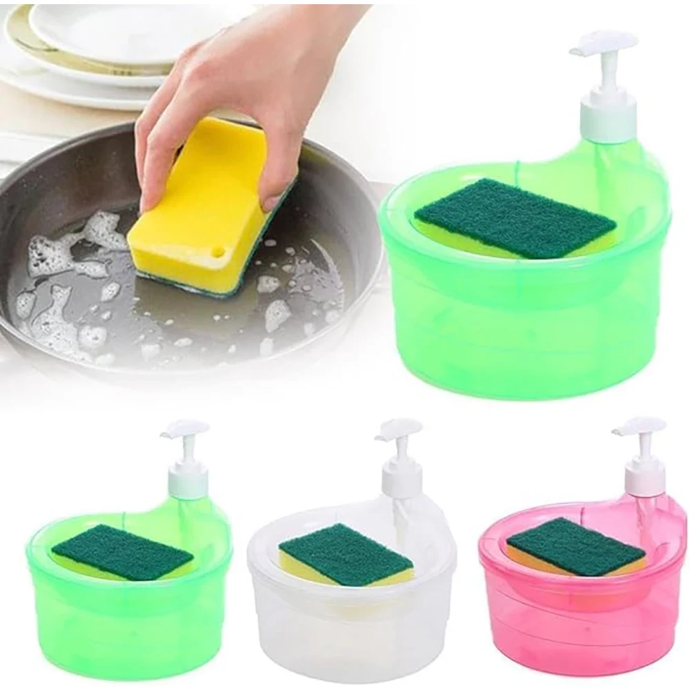 Styxon Double Layer 2 in 1 Liquid soap Dispenser with Pump and Sponge 1