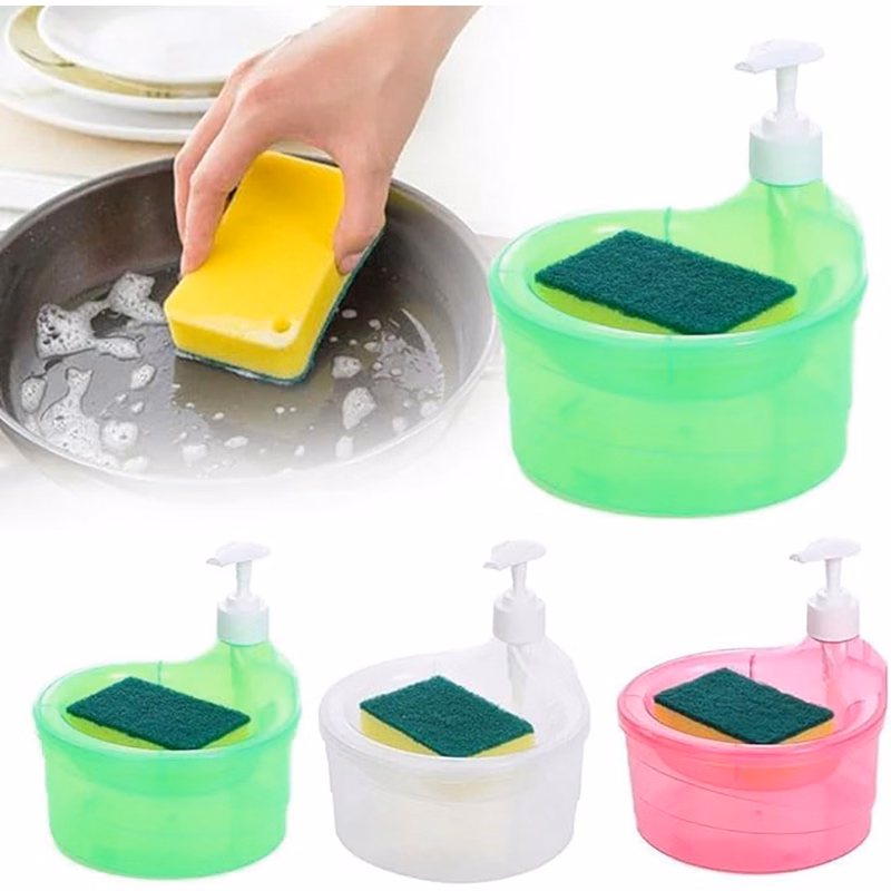 Styxon Double Layer 2 in 1 Liquid soap Dispenser with Pump and Sponge