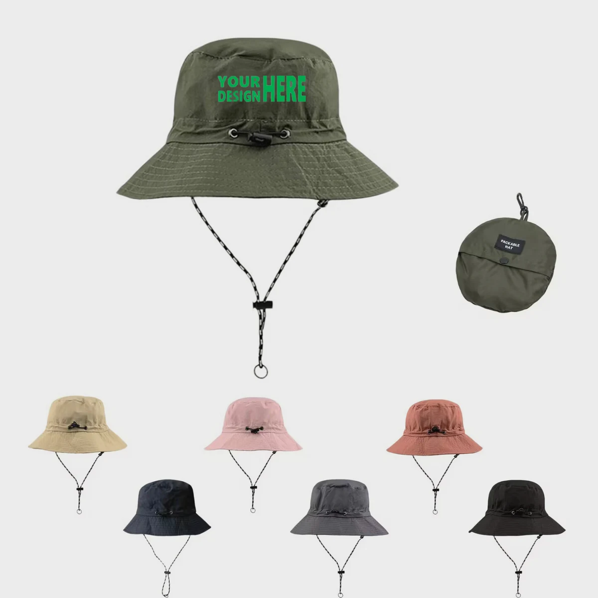 Collapsible Outdoor Sun Protector Hat With Secure Wind Strap 1