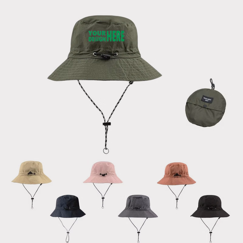 Collapsible Outdoor Sun Protector Hat With Secure Wind Strap