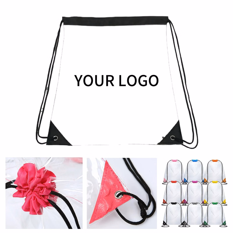 12 Inch PVC Drawstring Backpack for Sports or Travel