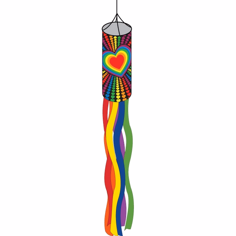 Rainbow Hearts Windsock