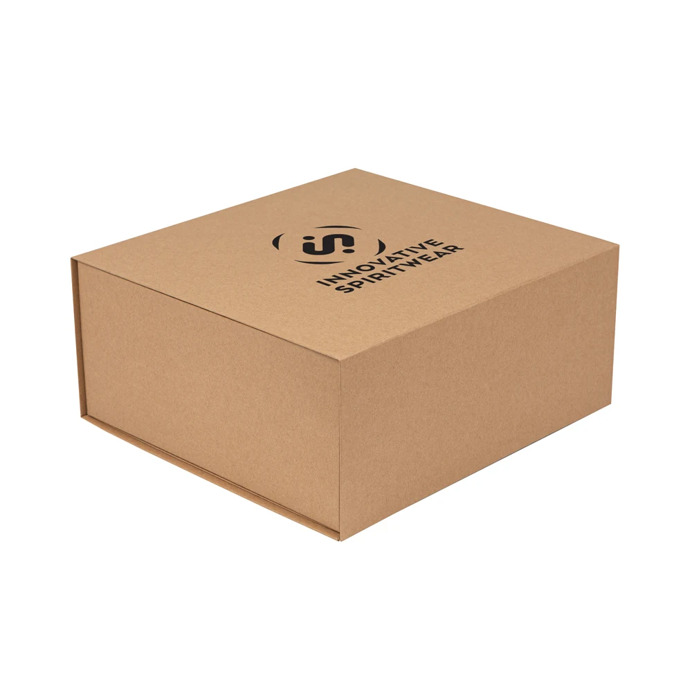 Large Natural Kraft Premium Vesta Gift Box, custom paper bag with logo imprint 1
