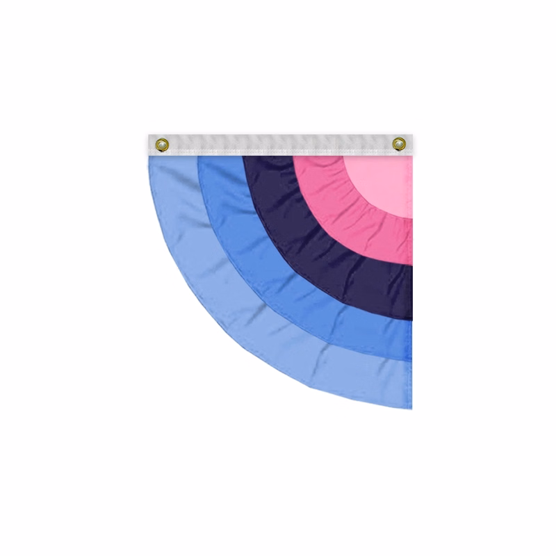3'x3' Omnisexual Pleated Half Fan- Left Side