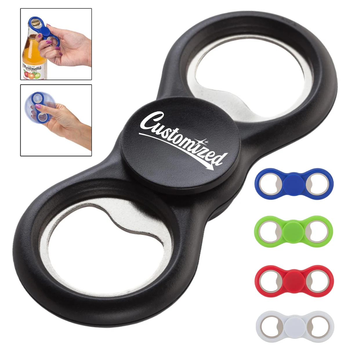 Double Headed Bottle Opener with Spinner Grip 1