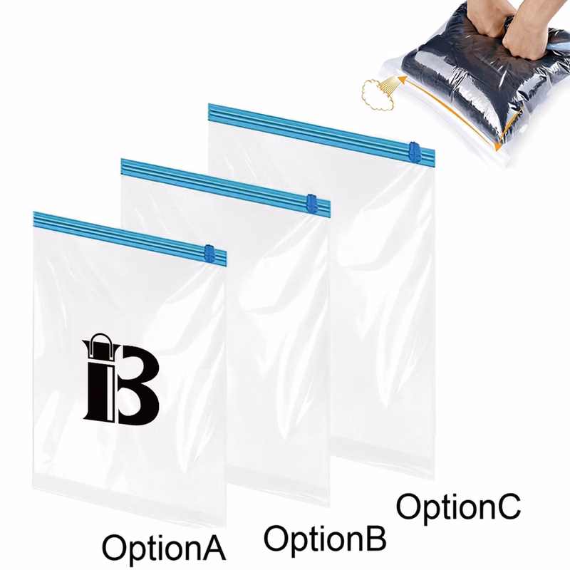 Travel No-Vacuum Portable Transparent Compression Bag