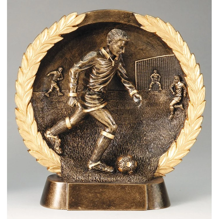 Soccer Male High Relief Circular Plate Award 1