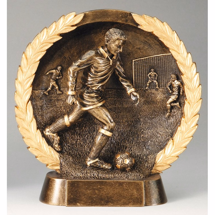 Soccer Male High Relief Circular Plate Award