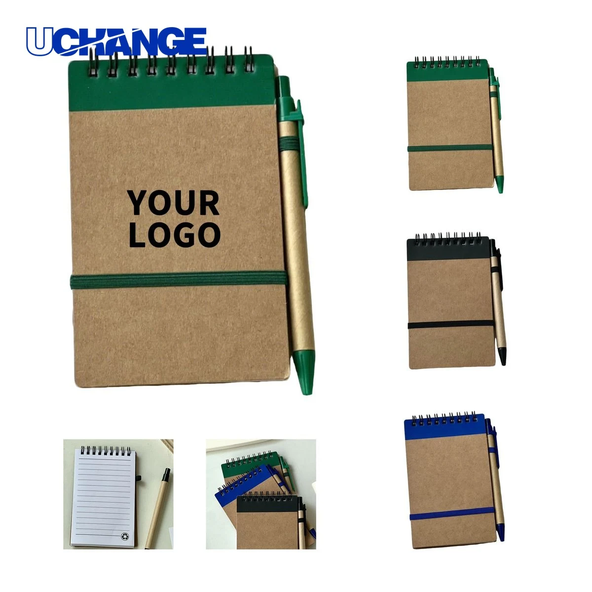 Hardcover Spiral Notebook Pocket Journal with Pen Holder 5.9" Length X 3.5" Width X 0.6" Height 1