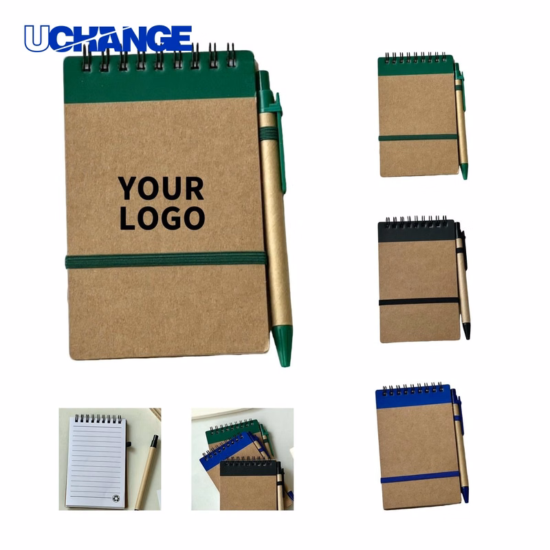 Hardcover Spiral Notebook Pocket Journal with Pen Holder 5.9" Length X 3.5" Width X 0.6" Height
