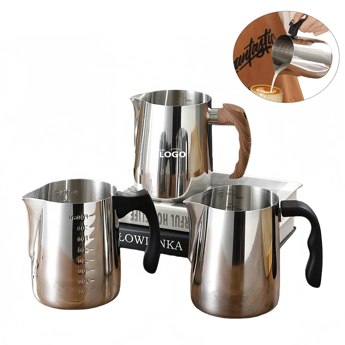 Stainless Steel 33.81oz Milk Frothing Latte Art Pitcher 1