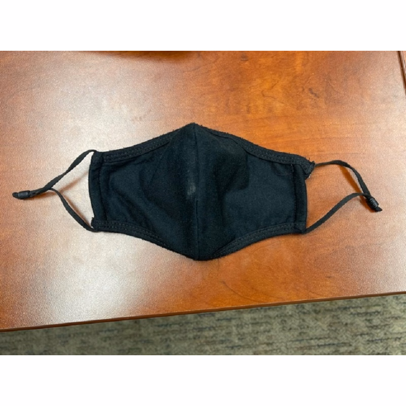 Black Cotton Face Mask with Center Stitch