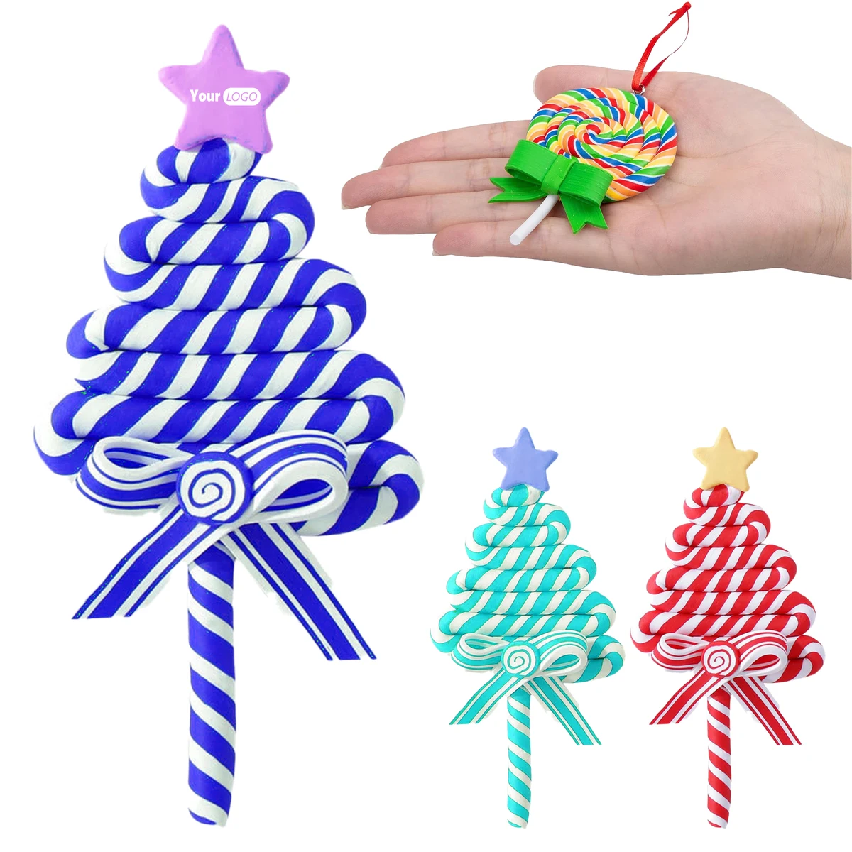 Polymer Clay Whimsical Candy-Inspired Ornament For Christmas Trees 1