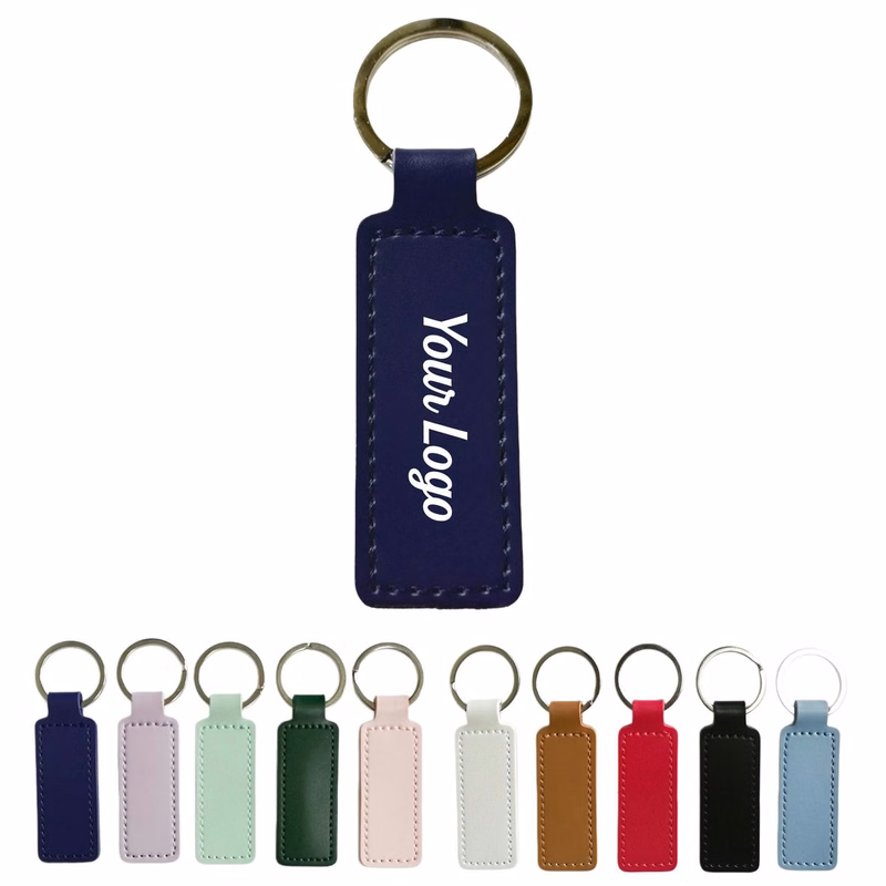 Stitched Leather Keychain