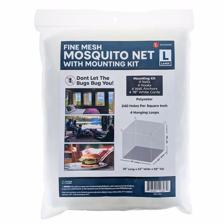 Fine Mesh Polyester Mosquito Nets - 78" x 63" x 59"