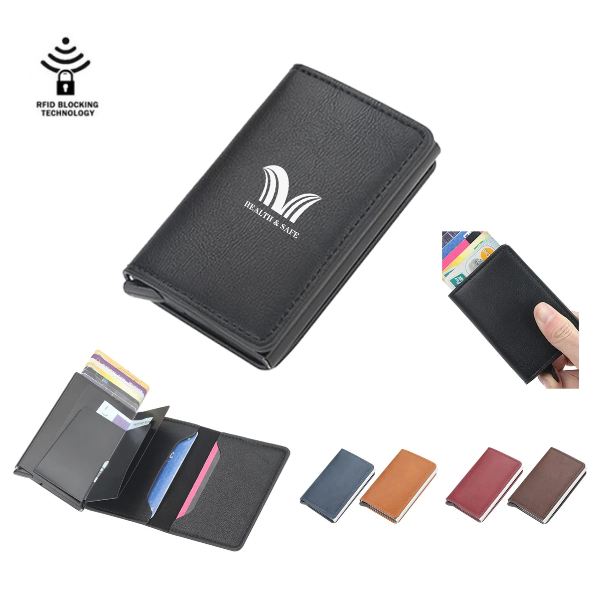RFID Slim Wallet Pop-up Credit Card Holder With Money Clip 1