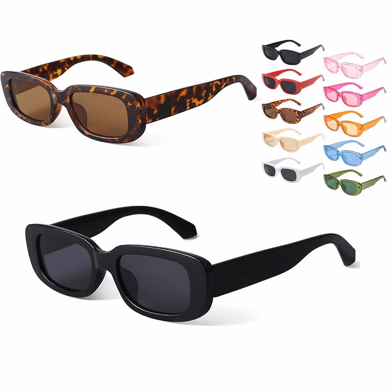 Retro Rectangle Narrow Square Frame Sunglasses